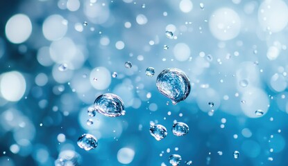 Obraz premium Close-up of water droplets, bokeh