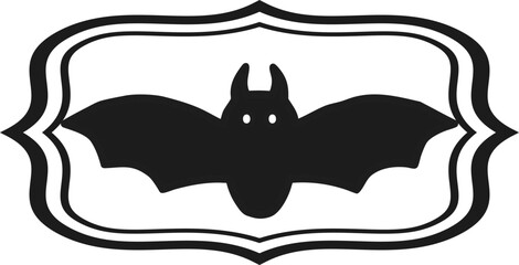Halloween Bat isolated on white background-1-1-frame-black