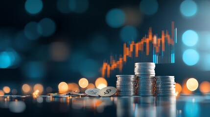 Investing success story cryptocurrency growth visualized in finance business analysis digital macro view data trends