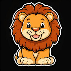 Obraz premium Adorable Lion Cub Vector Illustration A Charming Animal Artwork with Fur, Perfect for Kids or Nature Enthusiasts' Projects
