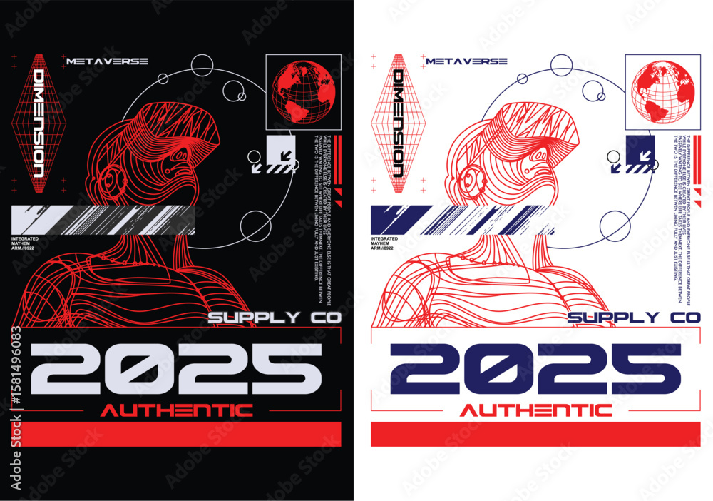 Poster dimension 2025 authentic graphics: a visually captivating digital artwork, showcasing a futuristic t