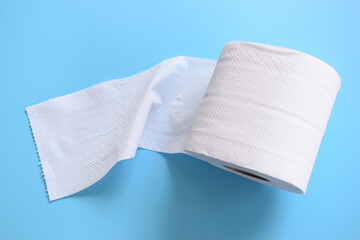 white paper tissue on blue background