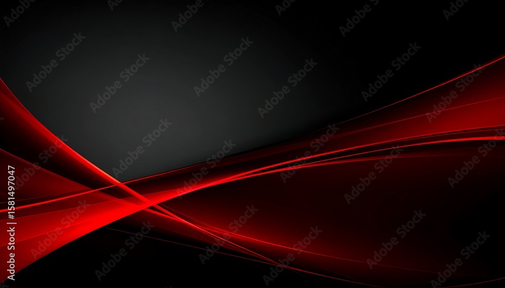 Poster luxurious black and red abstract background with dynamic glowing lines and elegant waves. modern, fu