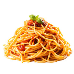 spaghetti on a white