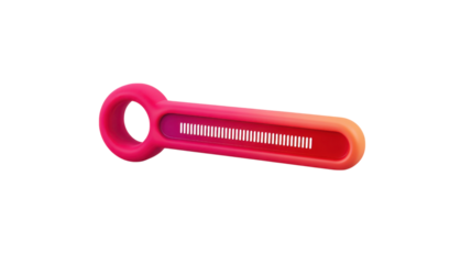 Abstract Pink and Orange Gradient Key on Transparent Background