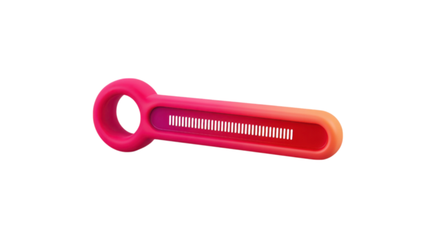 Abstract Pink and Orange Gradient Key on Transparent Background