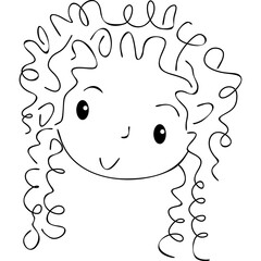 Hand drawn child doodle face