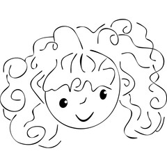 Hand drawn child doodle face