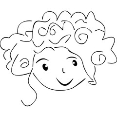 Hand drawn child doodle face