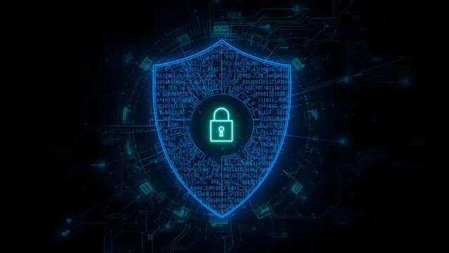 Digital Security Shield, Cybersecurity Protection, Secure Network Access