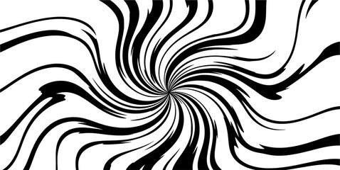 Fototapeta premium A black and white abstract background with a swirling, hypnotic vortex pattern.