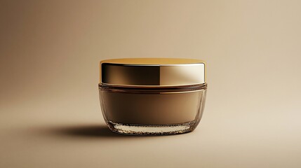 Elegant golden cosmetic container for luxury skincare product showcasing allure