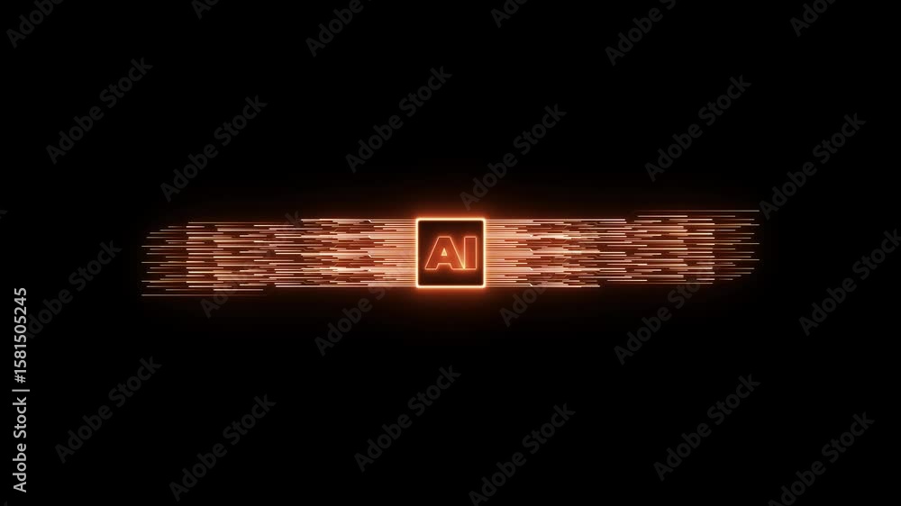 Poster ai circuit integration and data. digital ai logo with futuristic technology.ai agent- businessman wo