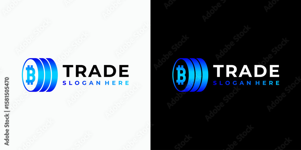 Poster a vector logo design featuring the initial letter b in the shape of stacked coins with a modern, sim