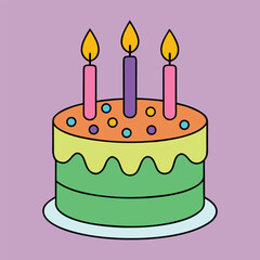 A vibrant birthday cake topped with colorful candles glowing bright, ready to be blown out as wishes are made and joyful celebrations fill the air with happiness and cheer.
