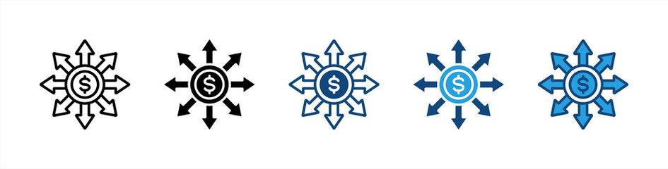 Payment icon set multiple style collection