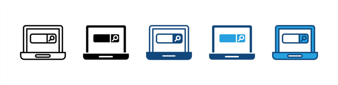 Search Engine icon set multiple style collection