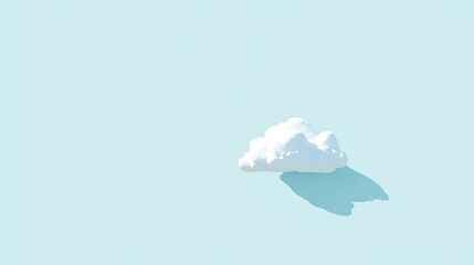 Pastel cloud floating on a pale blue background