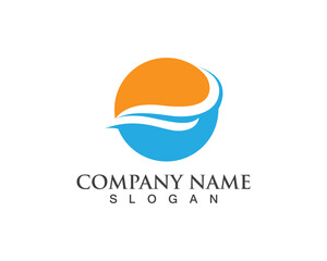wave and sun logo simple 