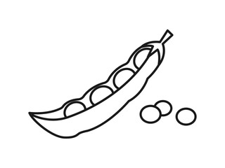Peas icon. Fruits and vegetables outline icon. Simple vector illustration in modern thin line style.