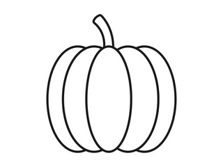 Pumpkin icon. Fruits and vegetables outline icon. Simple vector illustration in modern thin line style.