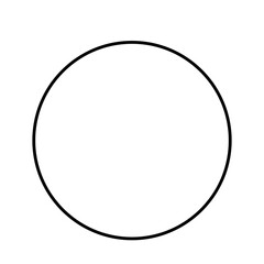 Simple black circle outline on white background, ideal for tracing, shape learning sheets, flashcards, or educational activity materials.