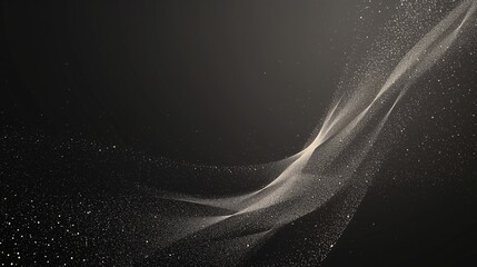 黒い背景と光のカーテンの様な波打つグラフィック画像