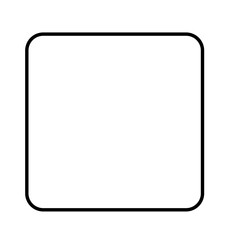 Rounded square outline in black on white background, perfect for UI icons, educational shapes, button templates, or minimalist illustrations.