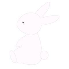 横向きに座るかわいいうさぎのイラスト