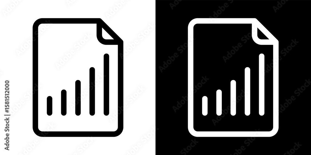Aufkleber growth chart document icon vector logo minimalist design business report analysis graph data statist