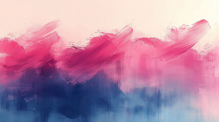 Vibrant abstract painting with soft gradient hues of pink and blue, evoking calmness