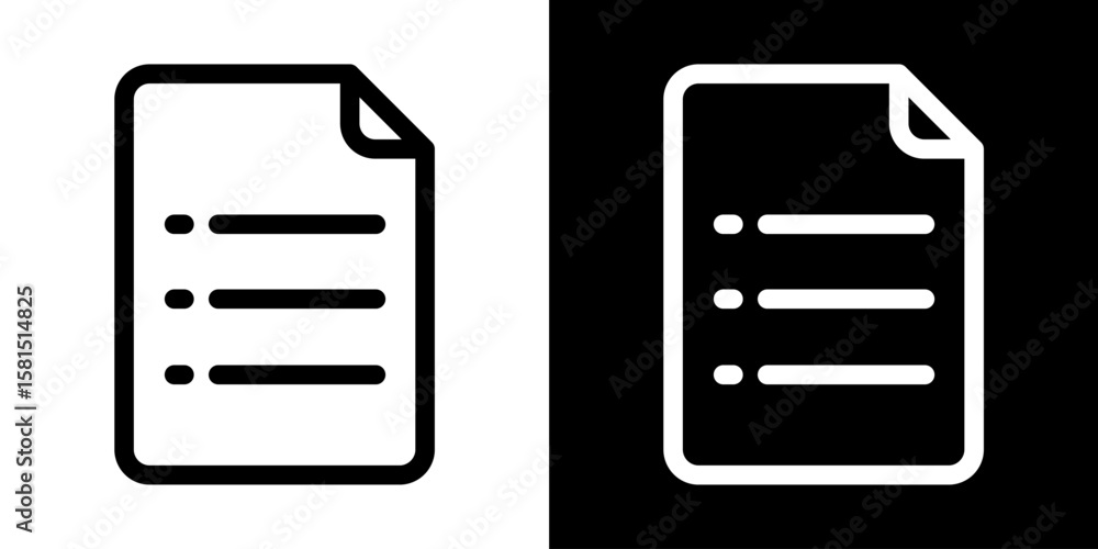 Poster checklist document icon vector outline to do list task management paper sheets report