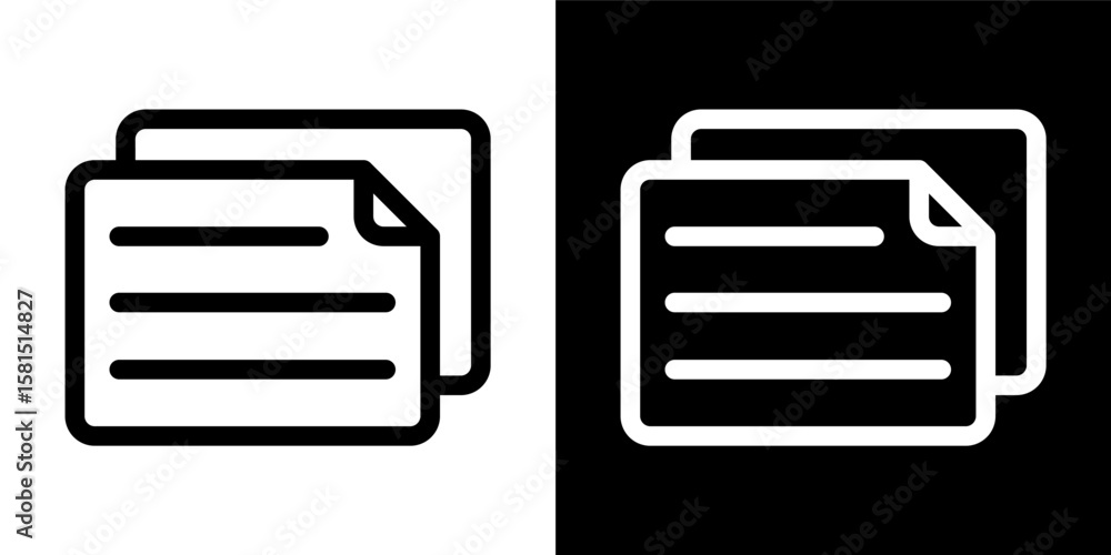 Poster multiple document files icon vector outline paper sheets stack of files line art