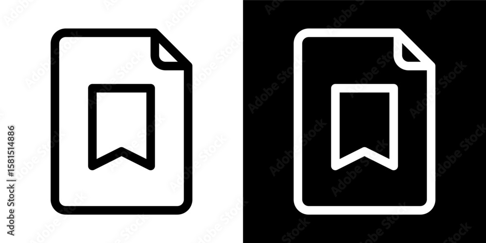 Poster document bookmark icon symbol file favorite important read mark save page web app outline