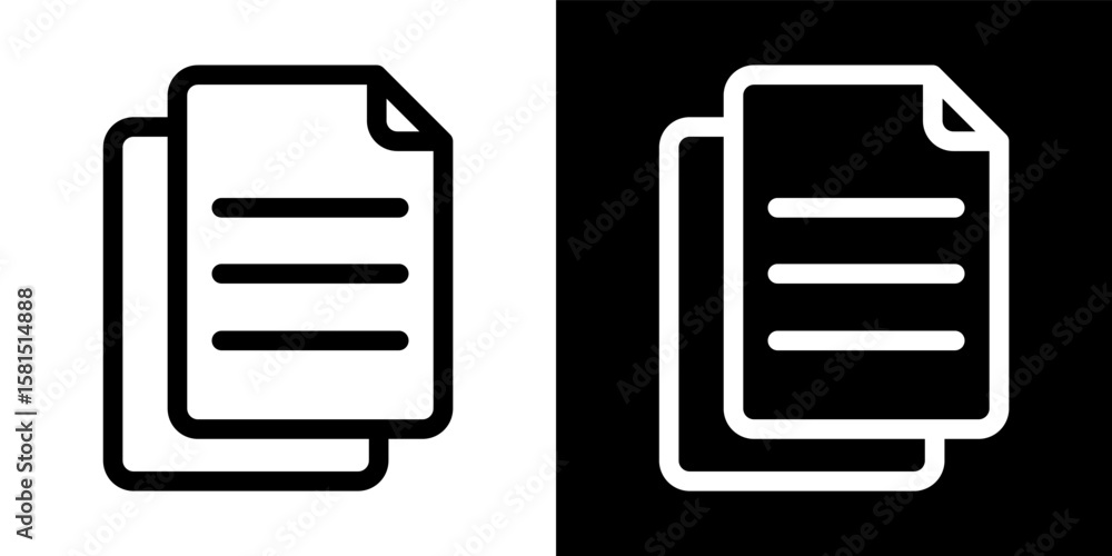 Poster documents file icon symbol paper duplicate copy content data report information archive outline illu