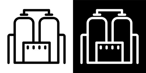 Industrial Brewery Fermentation Tanks Icon Vector Logo Minimalist Design Manufacturing Production System Machine Equipment Food Beverage Factory