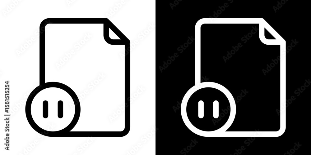 Poster document pause icon file hold break symbol