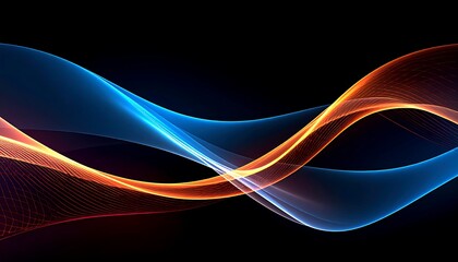 Naklejka premium Abstract flowing lines of vibrant color on a dark background