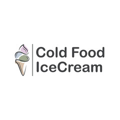 Sweet delicious, and cold food, ice cream logo with a modern and minimalist line concept suitable for business brand, template, poster, restaurant, cafe, as an illustration symbol