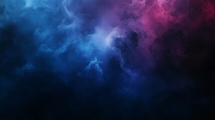 黒い背景でシンプルな宇宙空間の星雲の様な煙で曇ったグラフィック画像