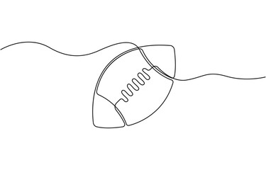 Continuous Line Drawing of American Football Icon. Hand Drawn Symbol Vector Illustration, American football ball. Game sports equipment.