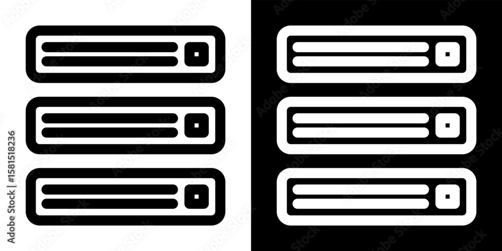 Poster server database icon data storage network rack symbol