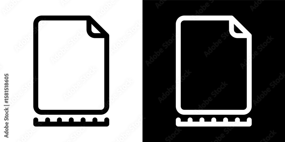 Poster page ruler scale icon document measurement outline minimalist formatting black white background