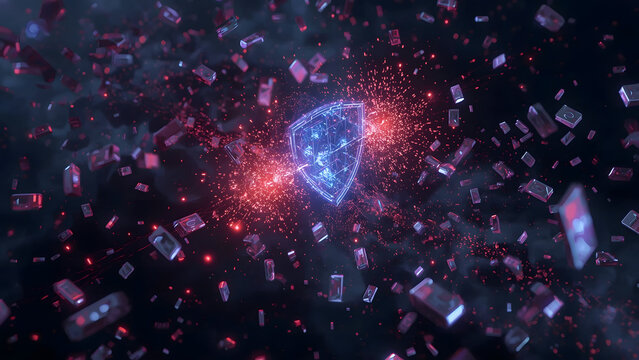 Data Breach Protection, Cybersecurity Attack Defense, Digital Security Shield