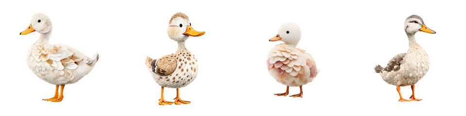 Obraz premium Cute Cartoon Ducks: Adorable Baby Duckling Illustrations