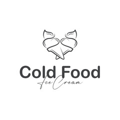 Sweet delicious, and cold food, ice cream logo with a modern and minimalist line concept suitable for business brand, template, poster, restaurant, cafe, as an illustration symbol