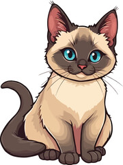 Obraz premium Cute cartoon a illustrator vector balinese cat