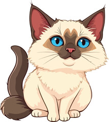 Cute cartoon a illustrator vector balinese cat