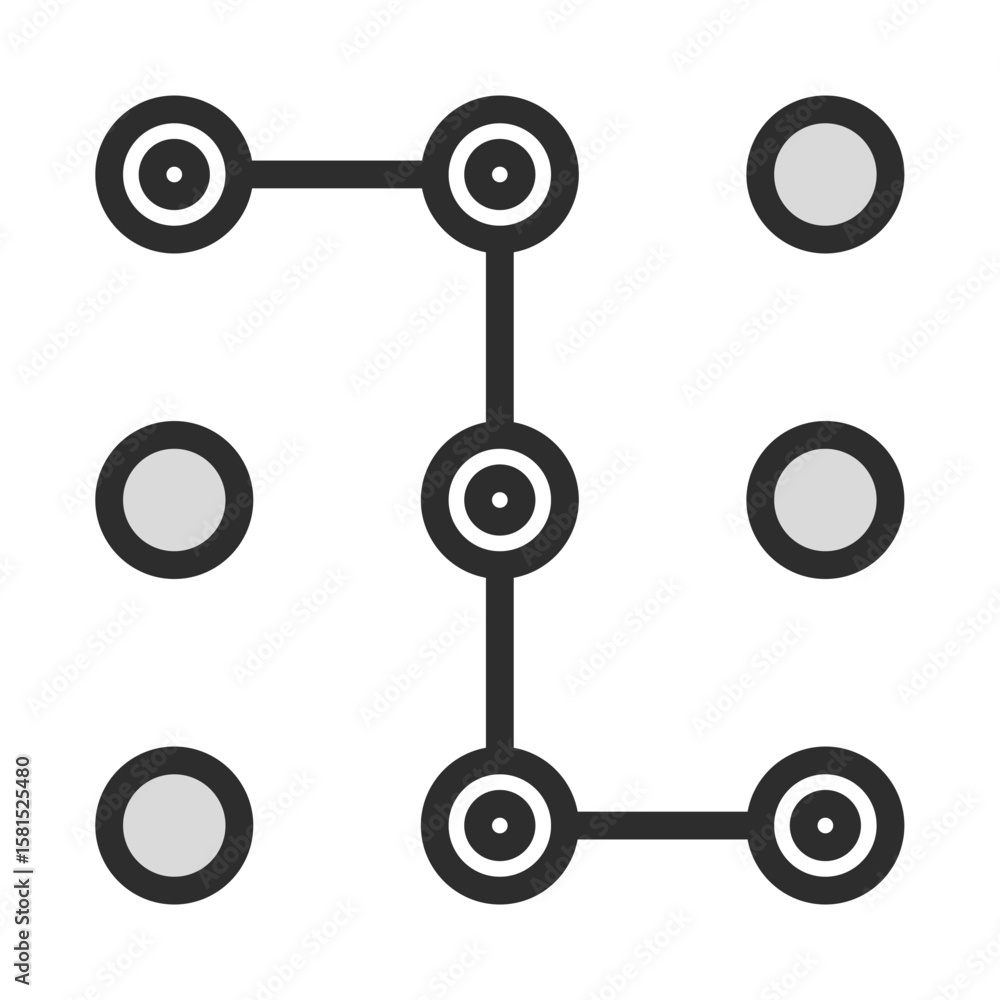 Poster unlock pattern icon digital security privacy password grid connect circles protection