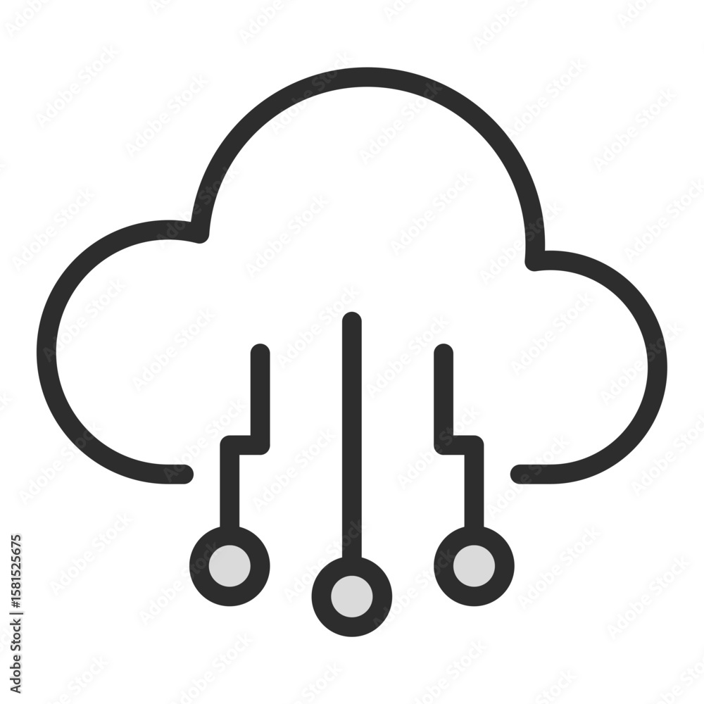 Poster cloud computing data server icon vector network storage online